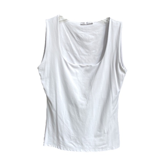 Zara Square Neck Tank Top Light Gray Size Large - Picture 1 of 4